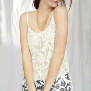 Cabi White Cream Lace Tank Top Casual Layers Summer Spring Romantic Size XS